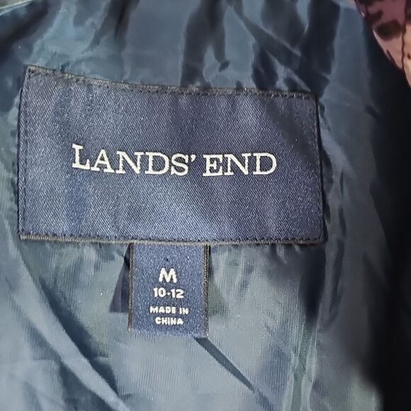 Spring Jacket By Lands End Floral Multicolor Front Side Slip Zip Pockets Size M - Picture 4 of 5